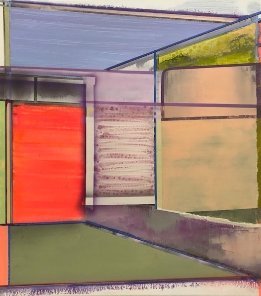 Wolfgang Ellenrieder: Loggia, 2015, Pigment, Bindemittel und auf Nessel, 75 x 66 cm 

